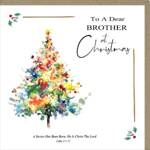 To A Dear Brother at Christmas Greetings Card