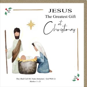 Jesus the Greatest Gift at Christmas Greetings Card