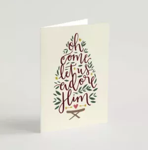 Oh Come Let Us Adore Him Christmas Cards - 10 Pack