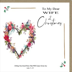 To My Dear Wife at Christmas Greetings Card