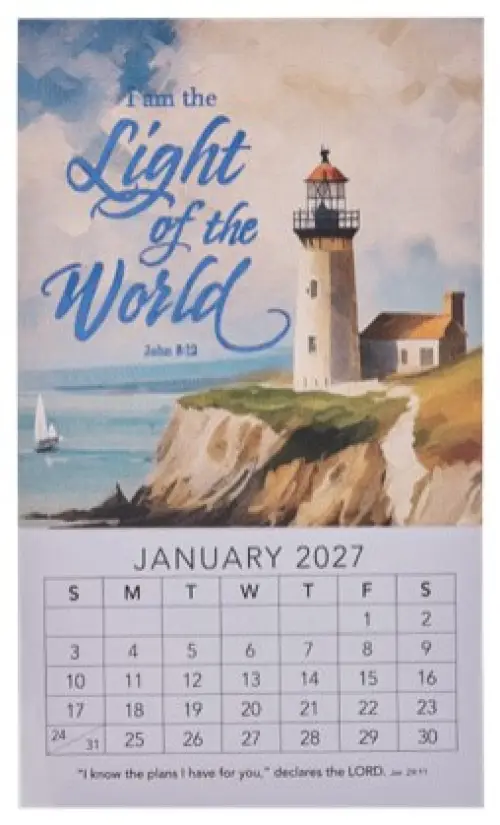 2027 Mini Magnetic Calendar Light Of The World John 8:12