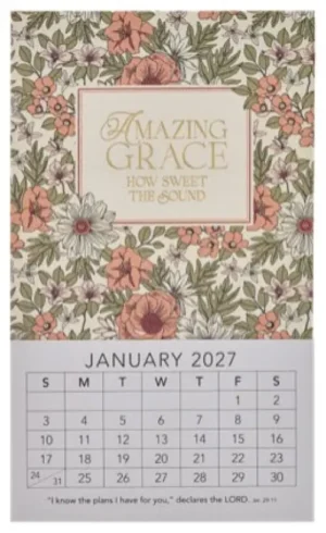 2027 Mini Magnetic Calendar: Amazing Grace