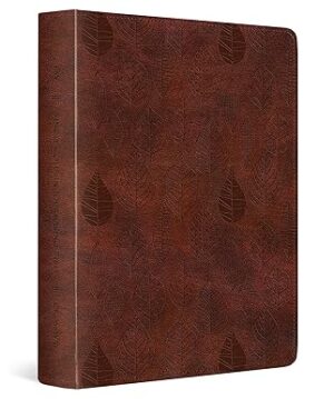 ESV Single Column Journaling Bible, Chestnut Brown, Leaves Design