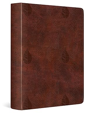 ESV Single Column Journaling Bible, Chestnut Brown, Leaves Design