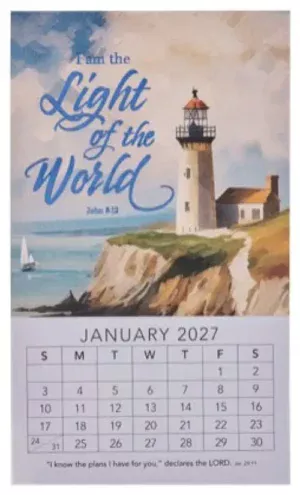 2027 Mini Magnetic Calendar Light Of The World John 8:12