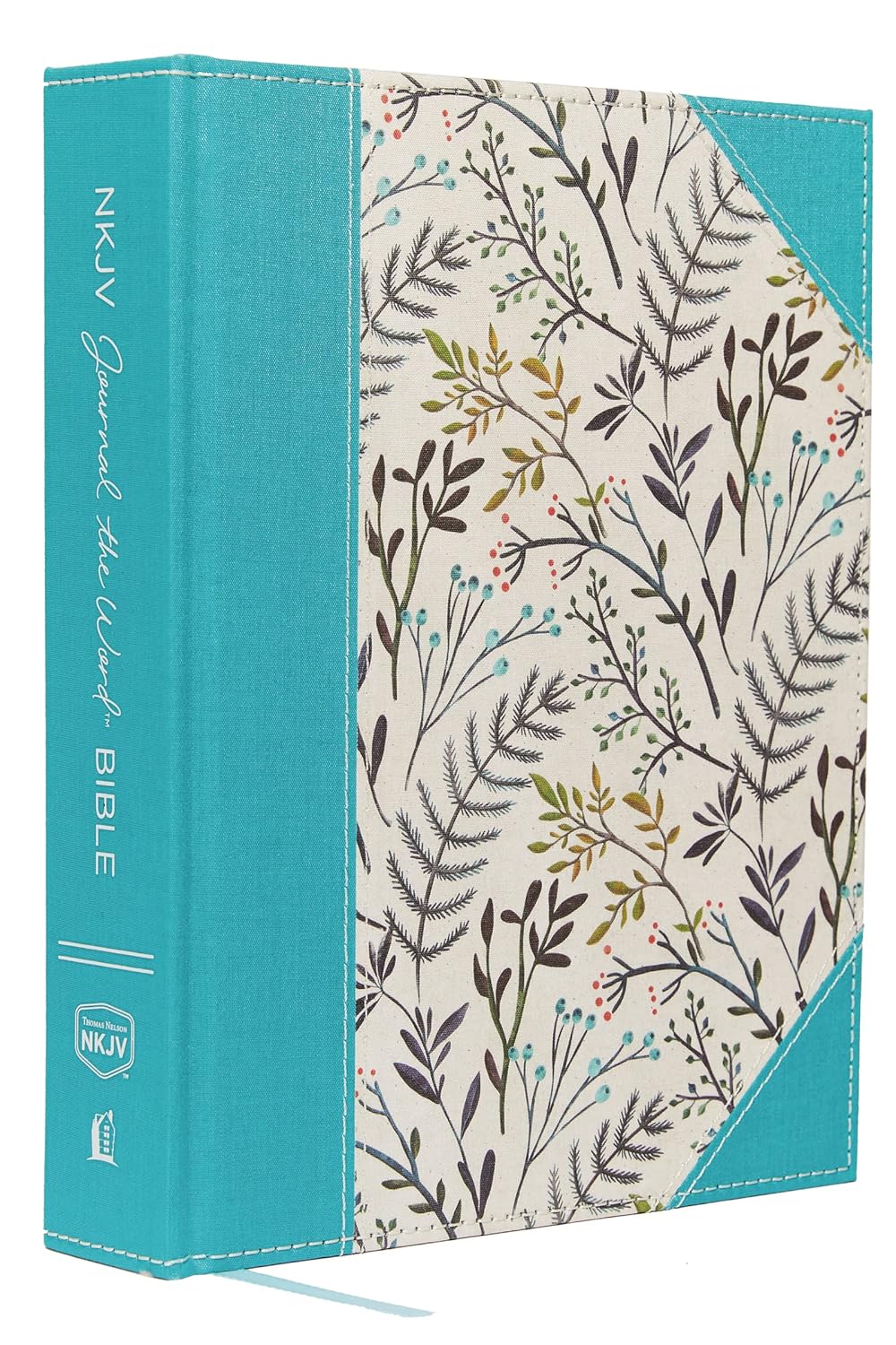 NKJV Journal the Word Bible Large Print, Blue Floral