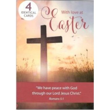 Easter Mini Cards - With Love at Easter, Cross (Pack of 4)