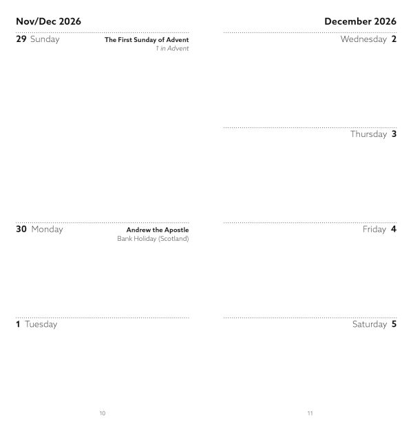 Church Pocket Book Diary with Lectionary 2027, Floral - Image 2