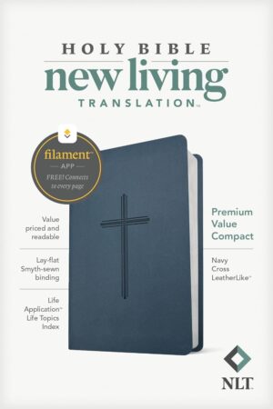 NLT Premium Value Compact Bible, Filament Enabled, Navy Cross