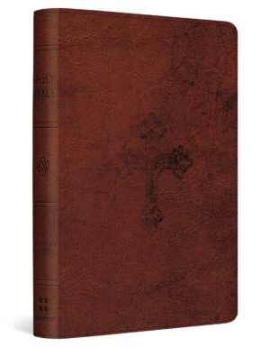ESV Compact Bible, Walnut Weathered Cross