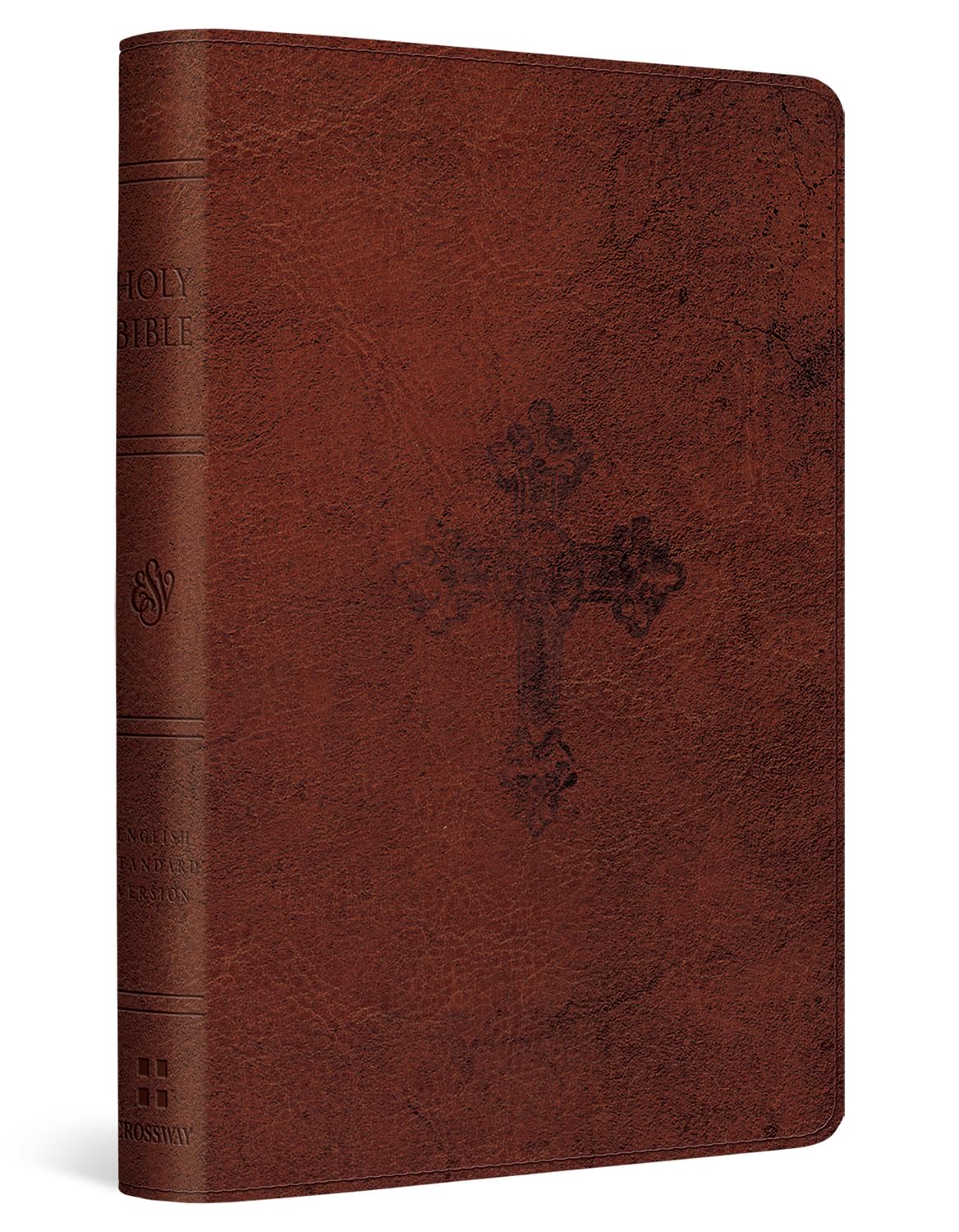 ESV Compact Bible, Walnut Weathered Cross