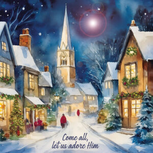 O Come, Let Us Adore Him Christian Christmas Cards - Pack of 10