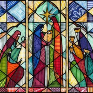 Stained Glass Kings Christian Christmas Cards - Pack of 10