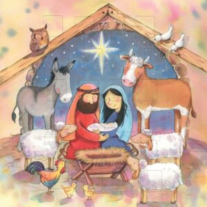 Square Advent Calendar Card: In A Stable
