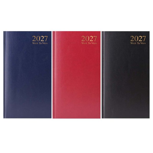 Slim Diary 2027 Blue, Week to View