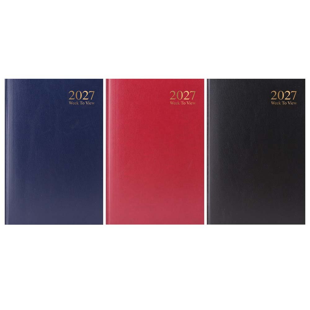 A5 Diary 2027 Red, Week to View