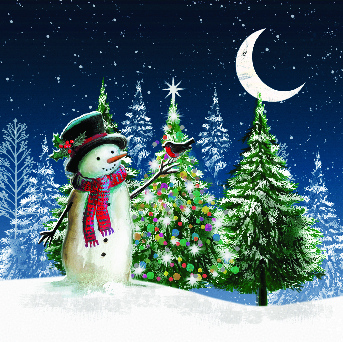 Moonlit Forest Christmas Cards